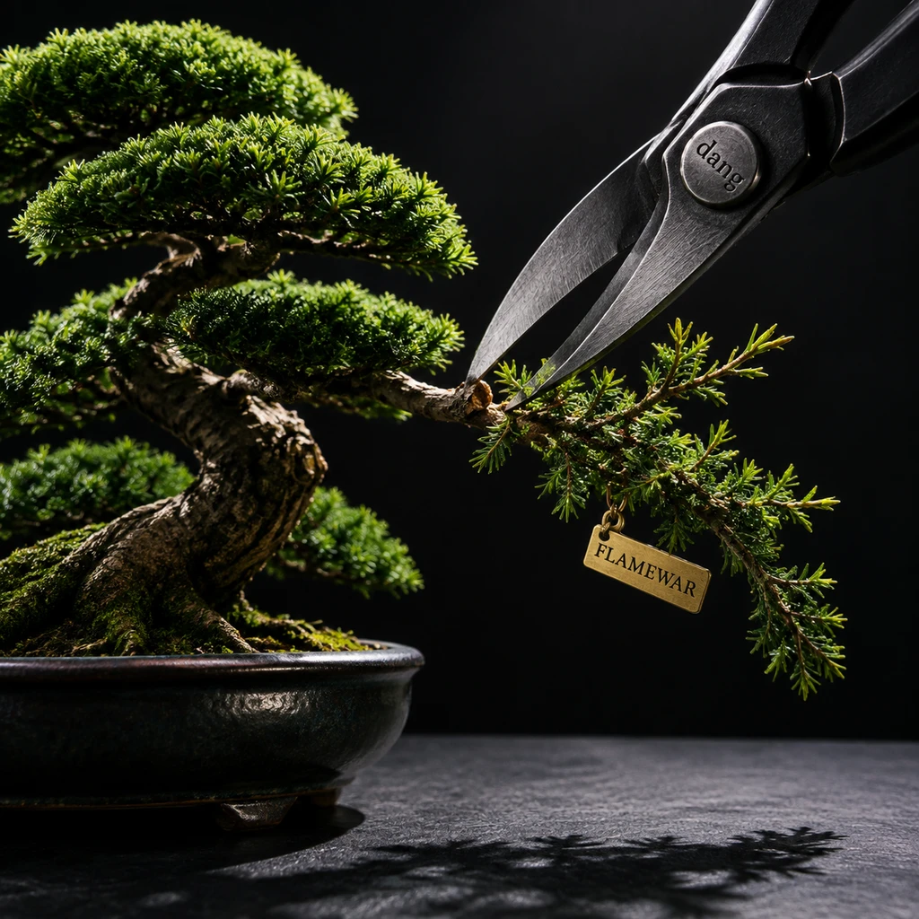 算法秩序并非自然生长，而是依赖人工修枝剪的隐蔽介入(示意图)