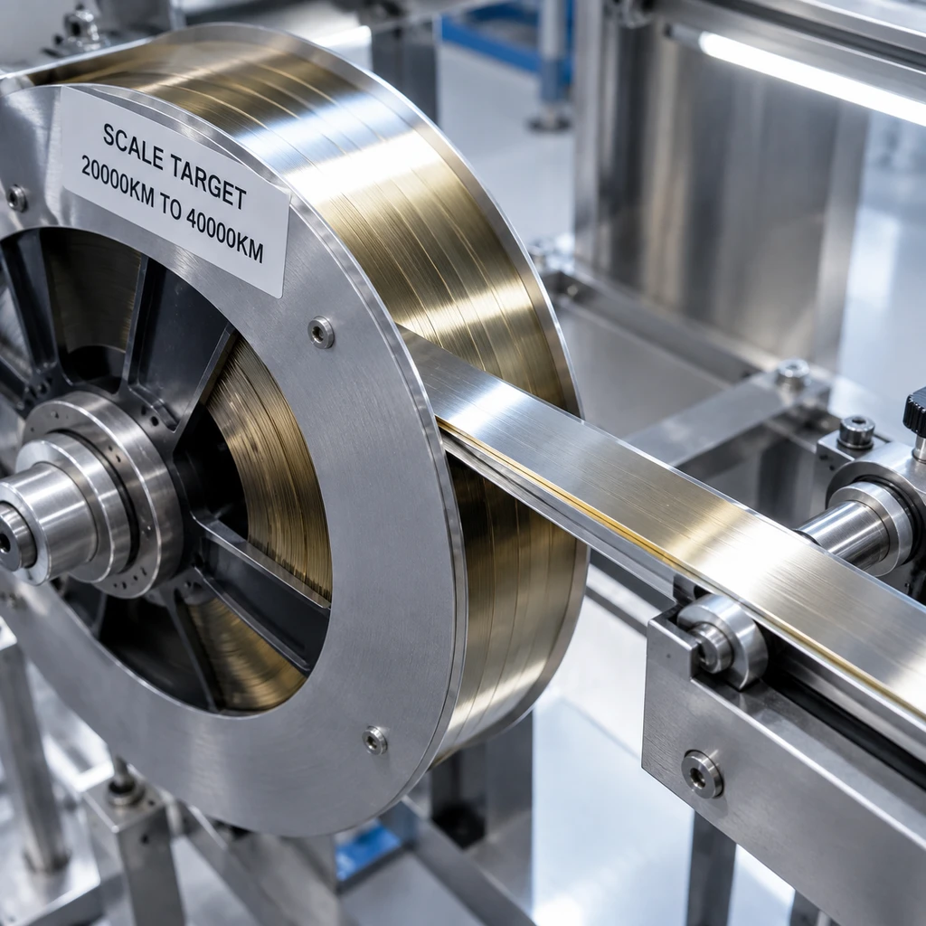 示范堆需两万公里带材，商用阶段需求将翻倍至四万公里