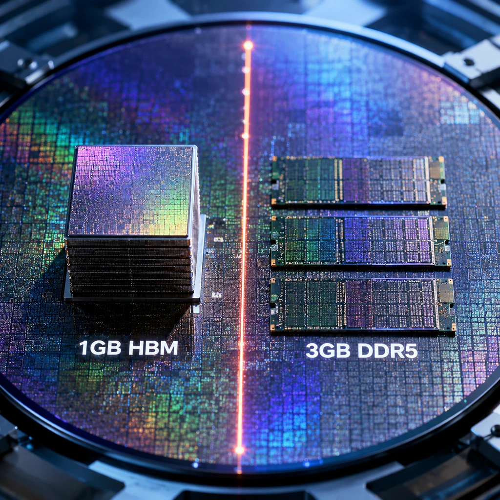 生产 1GB 高带宽内存会挤占 3GB 消费级内存的晶圆产能