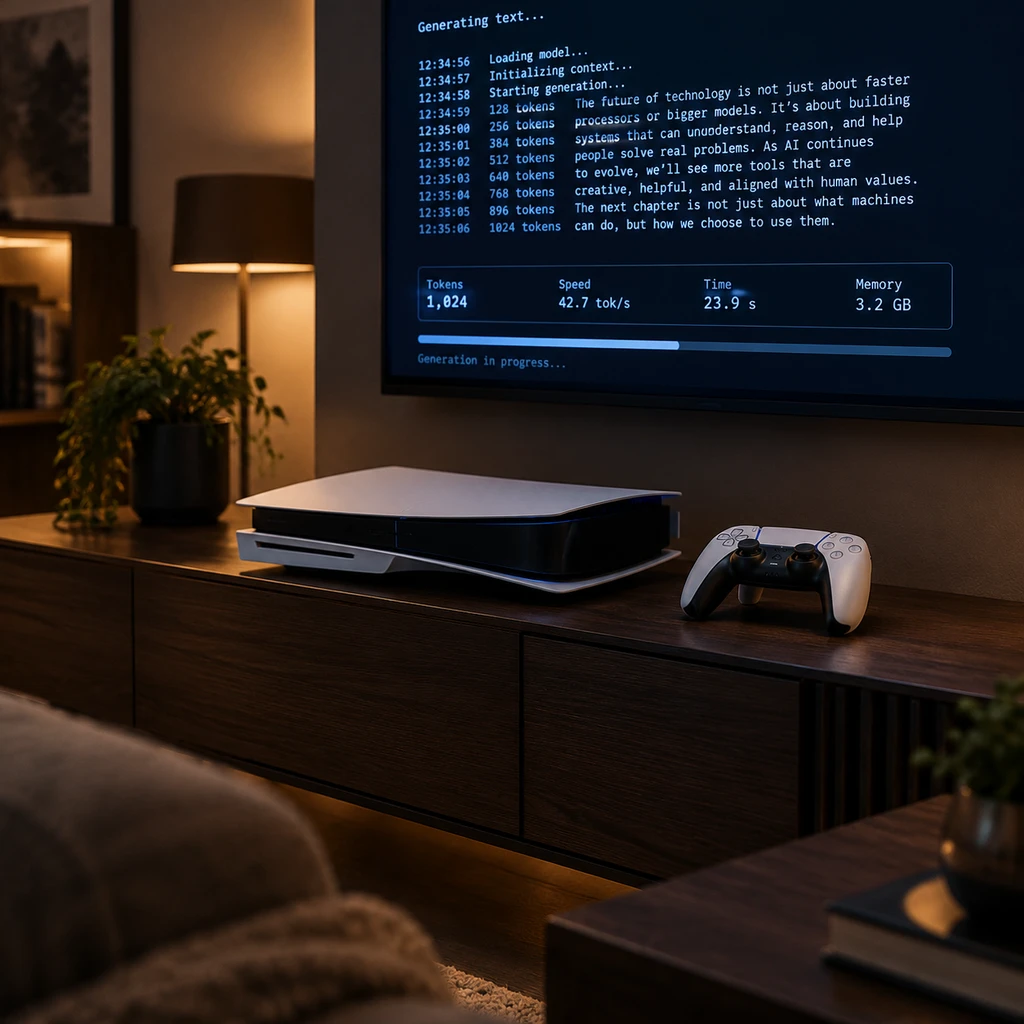 PS5LM 宣称跑通 Qwen 3.8 27B 吞吐 20 tok/s：别急着把游戏机当 AI 工作站