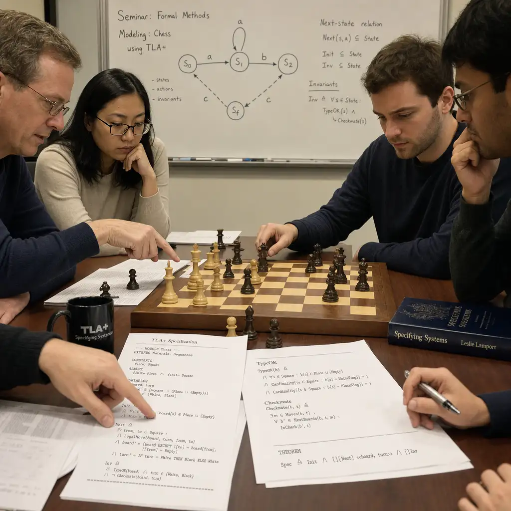 把国际象棋写成 TLA+ 模型：不变量暴露的不是棋术，而是规则边界