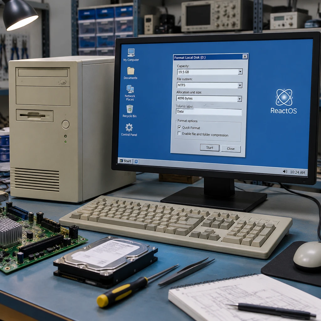 开源系统 ReactOS 支持 NTFS 安装：合并 PR 9700 突破 4GB 却难言可用