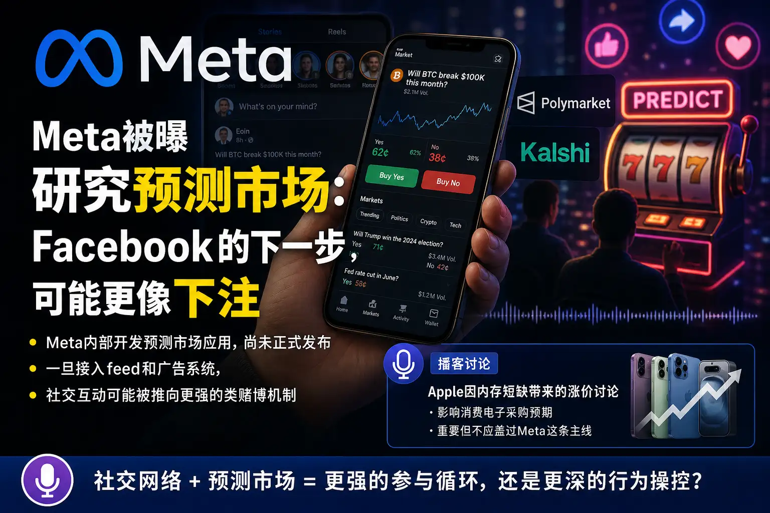 Meta被曝研究预测市场：Facebook的下一步，可能更像下注