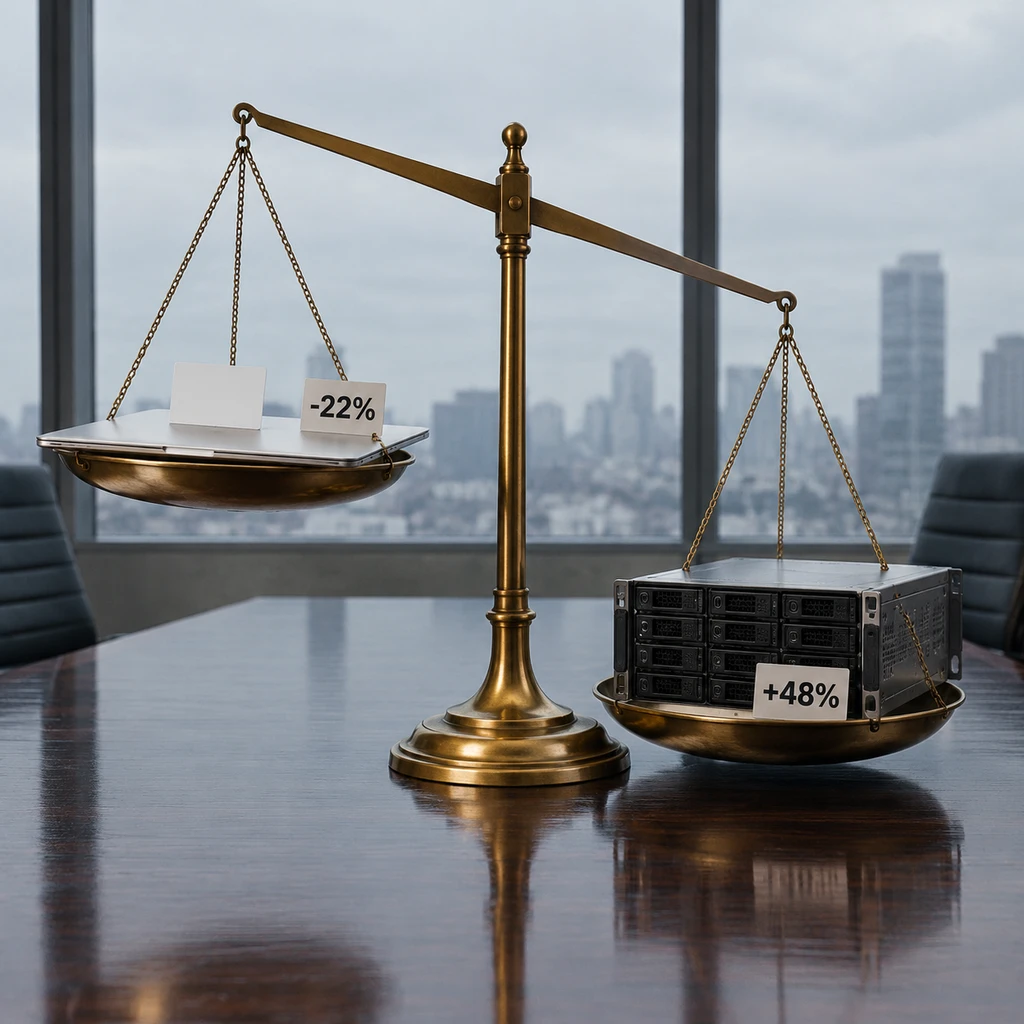 云业务高歌猛进,PC与硬件收入却同比大跌22%(示意图)