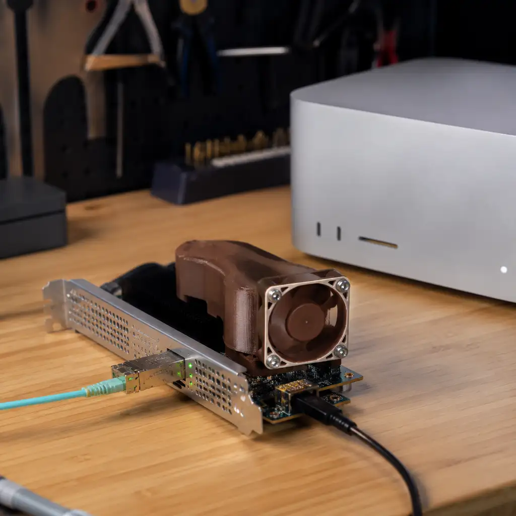花200美元给Mac Studio硬装25G网口，实测只比自带10G快一点点