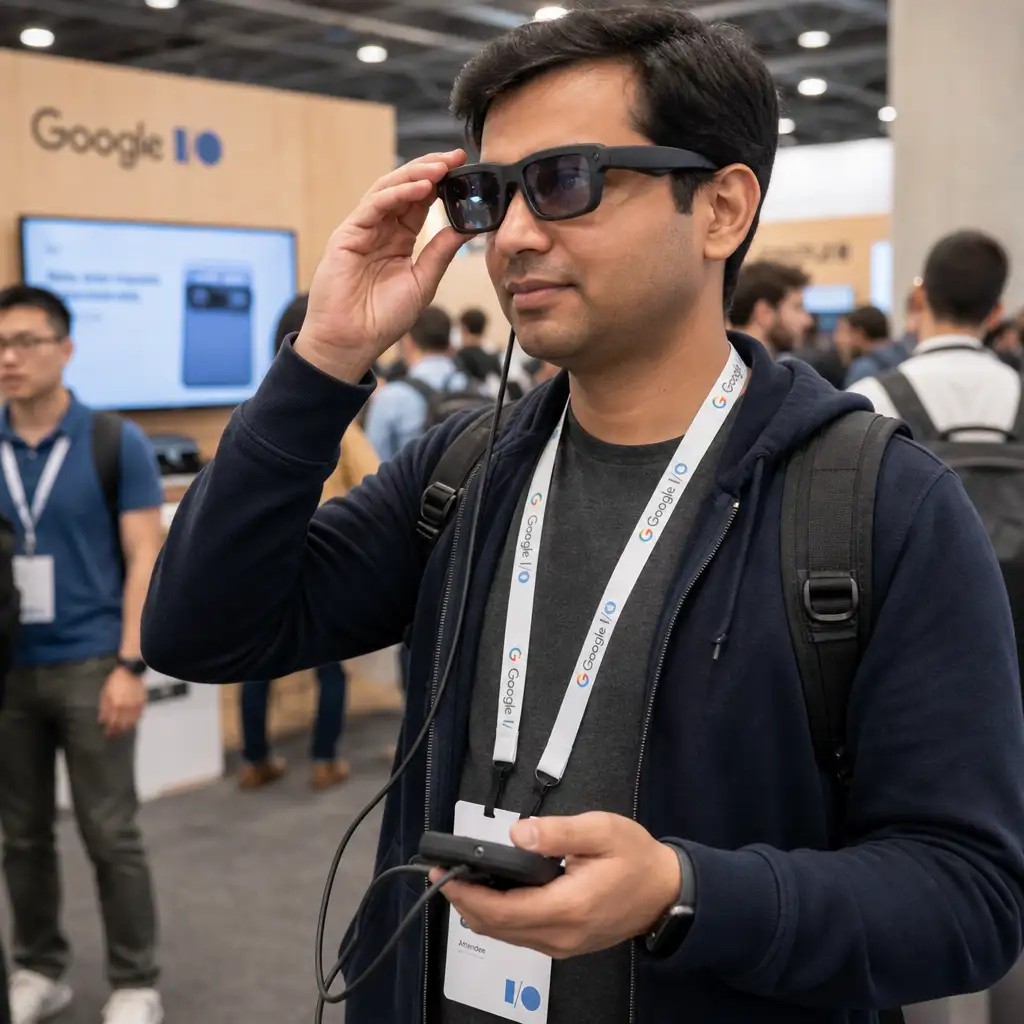 Xreal 借 Google I/O 推 Aura：智能眼镜的拐点，还拴在一根线上